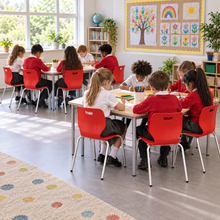Geo Stacking Chair Set of 12 in a bright UK classroom – lifestyle image 4