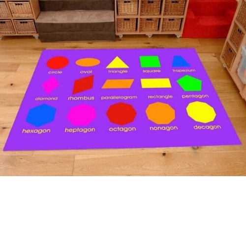 Geometric Shapes Play Mat, The new range of Geometric Shapes Play Mats offer a versatile and educational solution for classrooms, specifically designed for group activities and discussions. These large-sized playmats measure 200 x 150 cm, making them more suited for group classroom use compared to smaller alternatives. Geometric Shapes Play Mat Features: Educational Graphics: The mats feature clear and colourful geometric designs that can serve as excellent starting points for group learning, activities, an