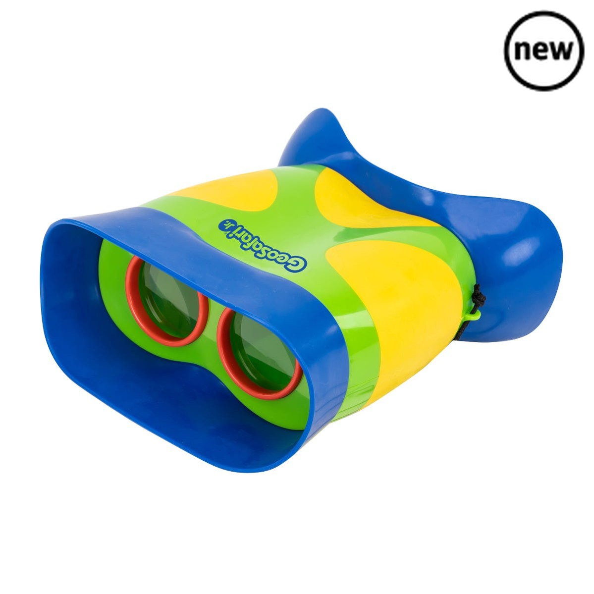 GeoSafari Jr Kidnoculars, Explore the outdoors with the only binoculars designed specifically for little kids. Enlarged, focus-free eyepieces which are more than three times the size of ordinary binoculars, and perfect-fit goggles with placement guide enable young children, even toddlers, to see up close. These colourful binoculars that have been specifically designed for children. Lightweight and durable these eye pieces are perfect for small explorers! GeoSafari Jr Kidnoculars Binoculars feature focus-fre