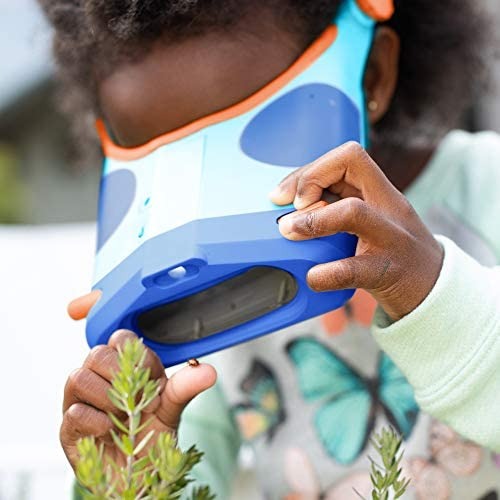 GeoSafari Jr. Mighty Magnifier, The bright colours and functional nature of our GeoSafari Jr products encourage children to get outside and explore the world around them. Children will get up-close with the Mighty Magnifier Wearable magnified explorer glasses are perfect for scientific observation of nature; a key element of STEM based learning Easily flip between 2x and 8x magnification to get a closer look at nature The adjustable, hinged headset makes the Mighty Magnifier hands-free, allowing children to