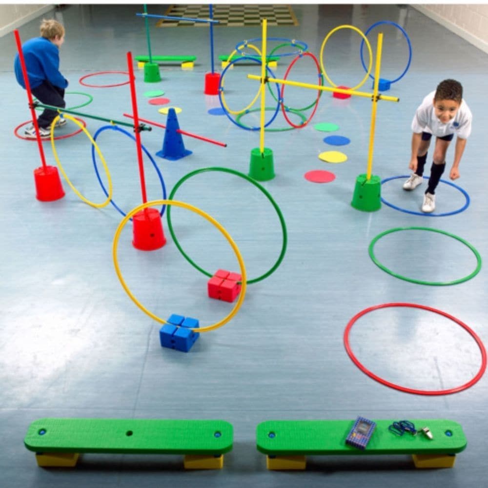 GetSetGo with Agility Pack A Set of 86, Presenting the GetSetGo with Agility Pack A, a meticulously designed games pack focused on fostering balance, movement, and the development of core gross motor skills through the joyful medium of play. This collection is not just an assortment of PE equipment; it’s a comprehensive toolkit aimed at enhancing physical education and creating an engaging, active learning environment. 🌟 Boosting Motor Skills: This comprehensive agility pack is a versatile resource for deve