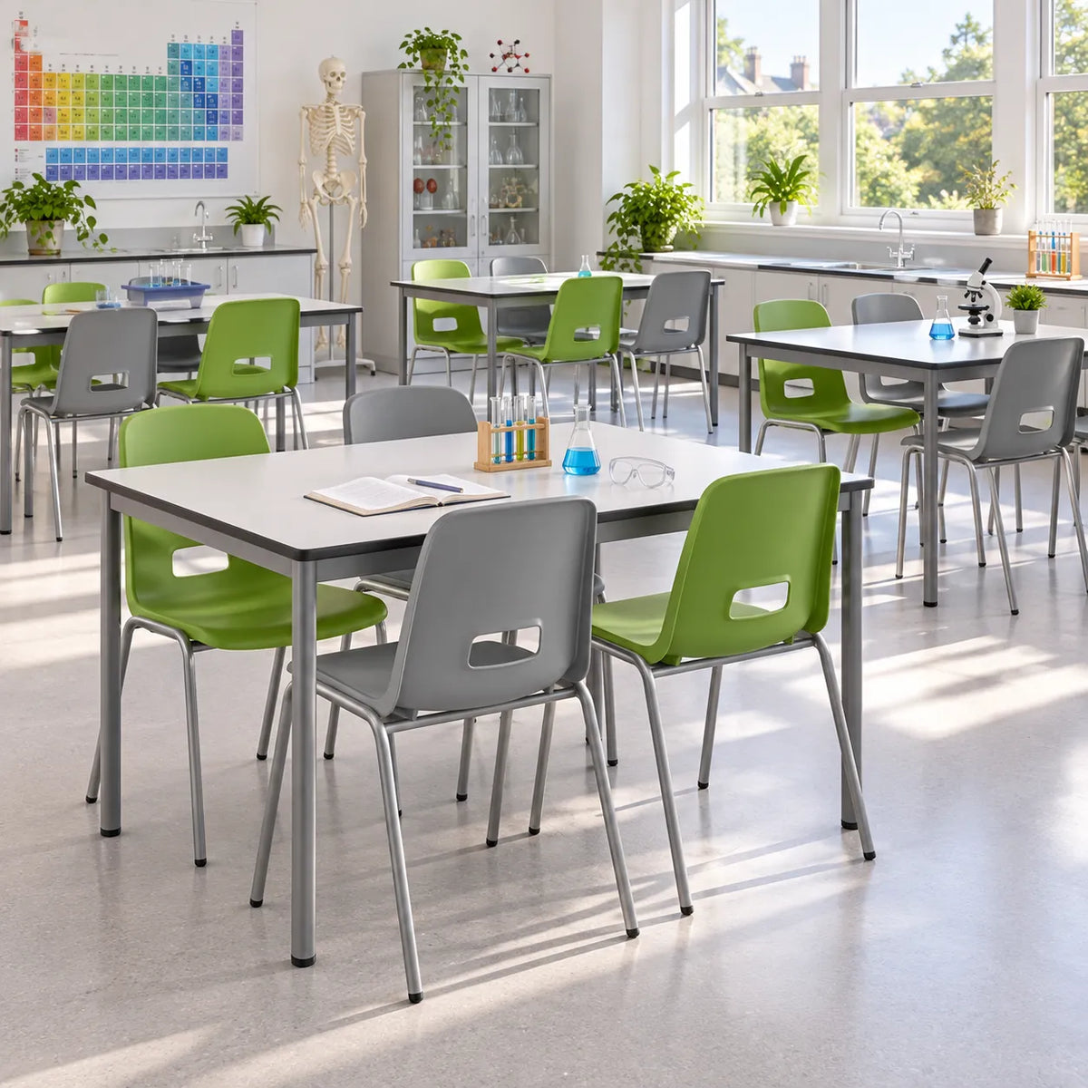 GH20 Stacking Chair Set of 20 in a bright UK classroom – lifestyle image 3