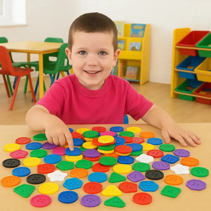 Giant Assorted Colour Button Counters 120 Pieces-Giant Assorted Colour Button Counters 120 Pieces
