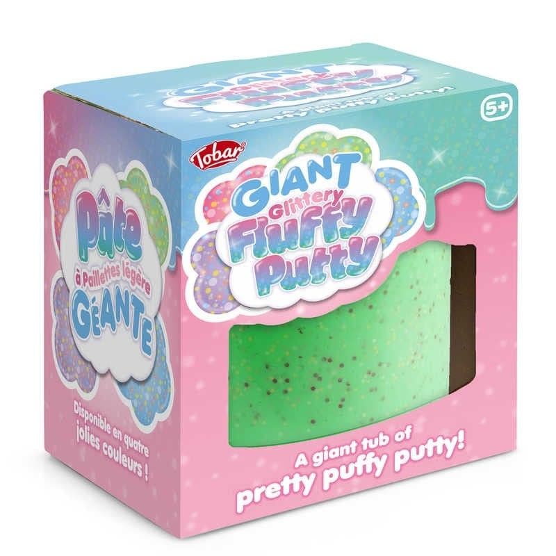 Giant Glittery Fluffy Putty, Large tub of Giant Glittery Fluffy Putty packed with hundreds of tiny snow-like and glittery specks which are a stunning visual treat and also provides a fantastic tactile play treat. Stretch the Giant Glittery Fluffy Putty or squeeze it and roll it between your fingers for a fantastic tactile experience that only putty can deliver. The texture of the Giant Glittery Fluffy Putty is made even more appealing with the addition of the fluffy Glittery balls spread throughout. Giant G