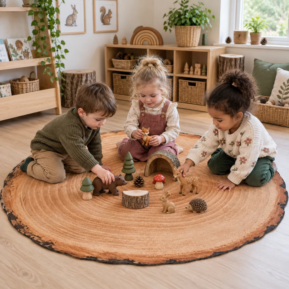 Giant Log Playmat in a natural early years indoor setting with children – image 5 of 8