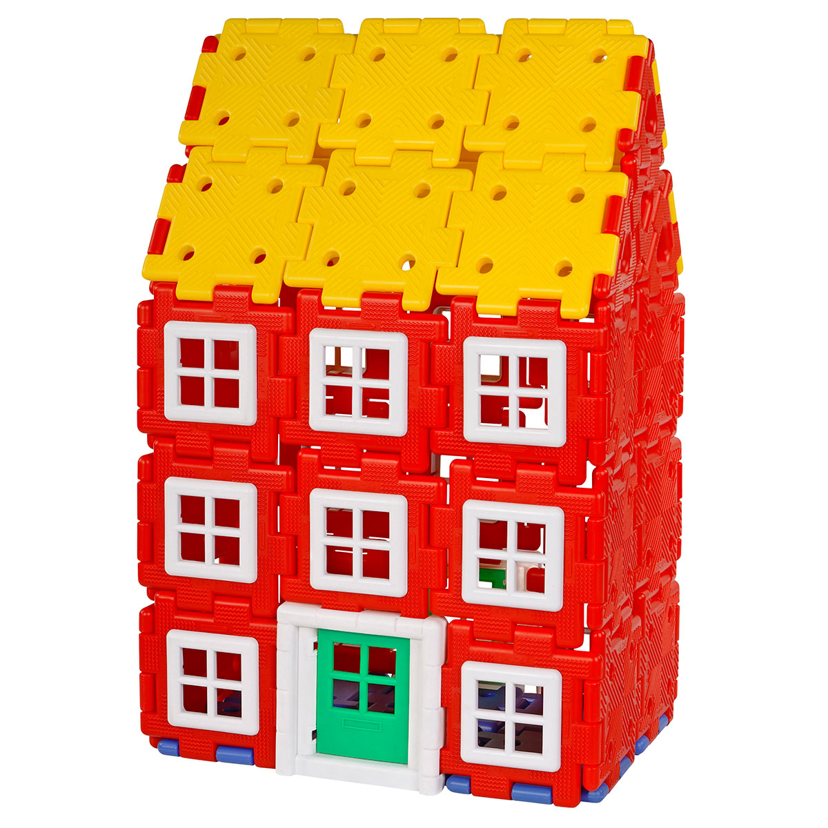 Giant Polydron House Builder, Budding young builders and architects will love to construct their own buildings with this attractive set. Giant Polydron House Builder contains enough pieces to build a house, a skyscraper, a church or any design from within a child's imagination. Children will not just love building their house but will also have fun looking through the windows at each other and they will learn about shape and space whilst they play. The Giant Polydron House Builder set is suitable for both i