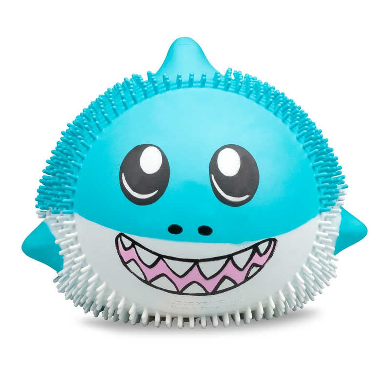 Giant Puffem Shark, Round puffy shark that can be squished and stretched in many ways, but always returns to its original shape. The features of our Giant Puffems are exaggerated to be extra cute, and they're covered in mini stretchy tendrils to make them extremely tactile in nature. Inside they are filled with a special foam which gives them a very unique and squishy property. It's a real challenge to put them down Large squishy shark Foam-like filling makes it extra squishy Stretchy features Always return