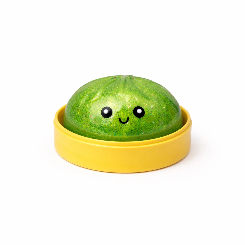 Glitter Squishy Bao Bun In Dumpling Case-Glitter Squishy Bao Bun In Dumpling Case