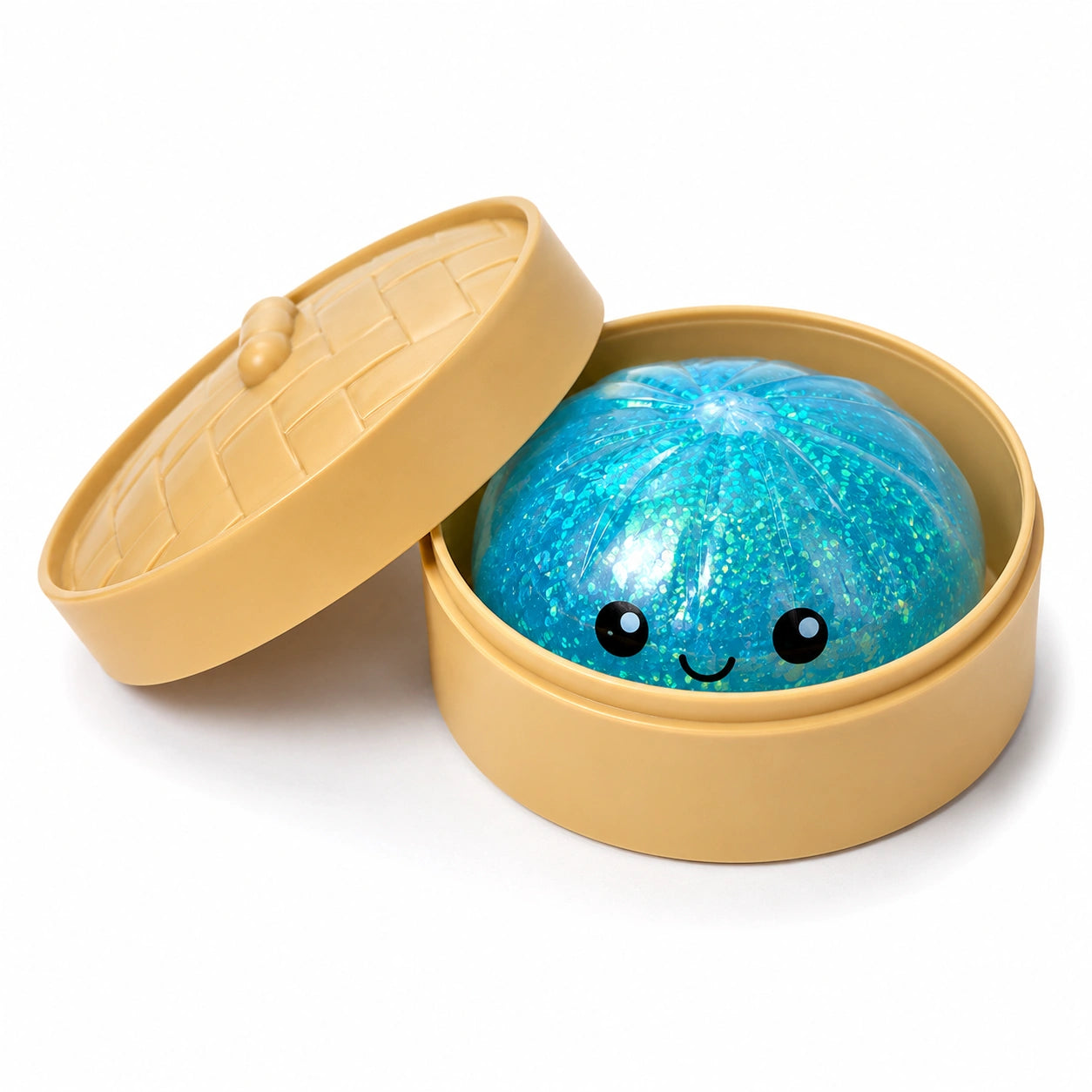 Glitter Squishy Bao Bun In Dumpling Case-Glitter Squishy Bao Bun In Dumpling Case