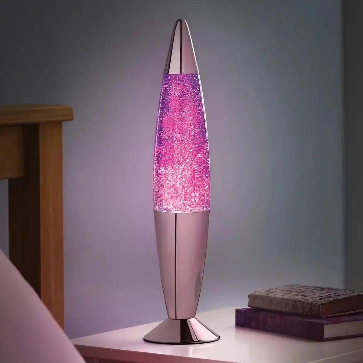 Global Gizmos Purple Chrome Retro Lava Lamp-Global Gizmos Purple Chrome Retro Lava Lamp