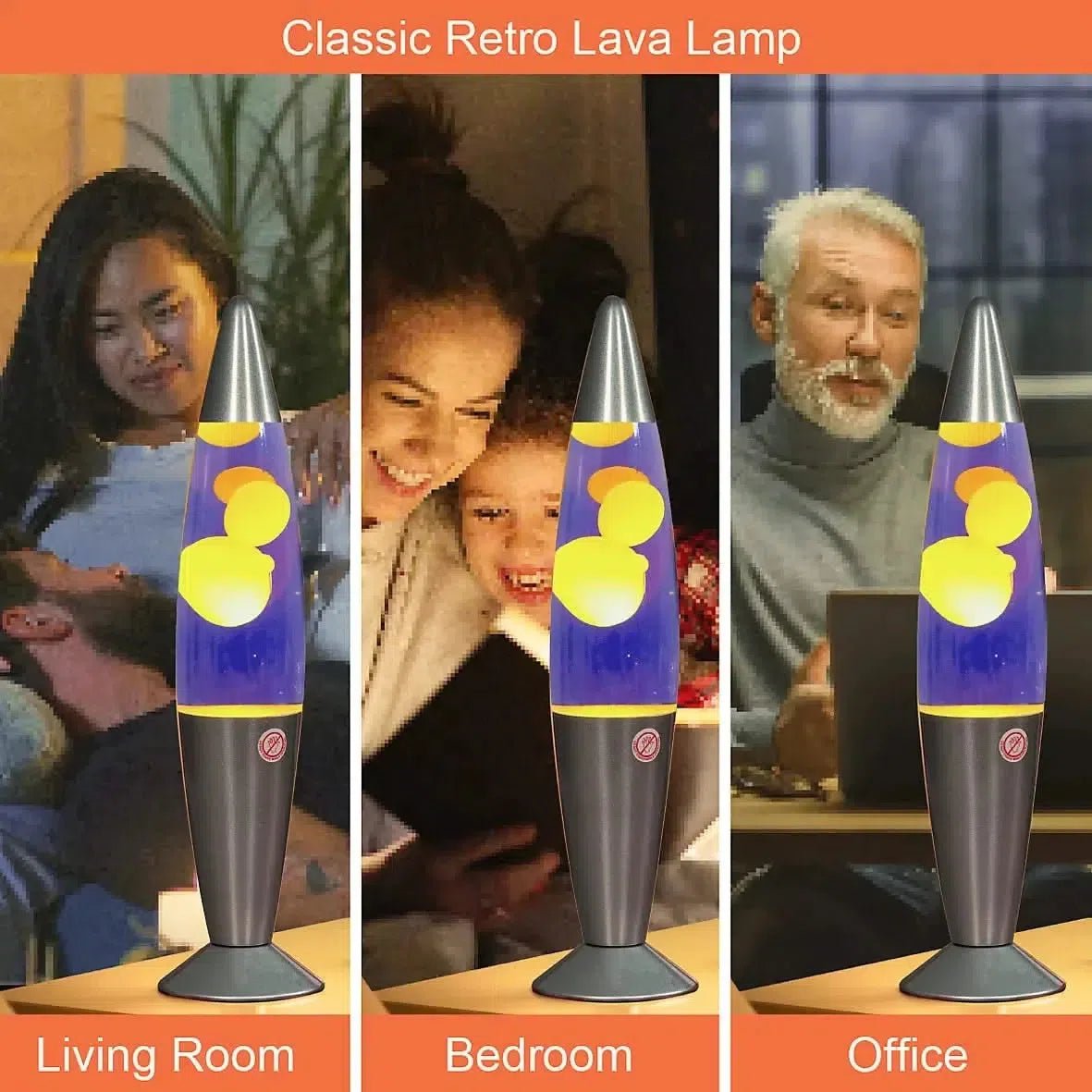 Global Gizmos Purple & Yellow Retro Lava Lamp-Global Gizmos Purple & Yellow Retro Lava Lamp