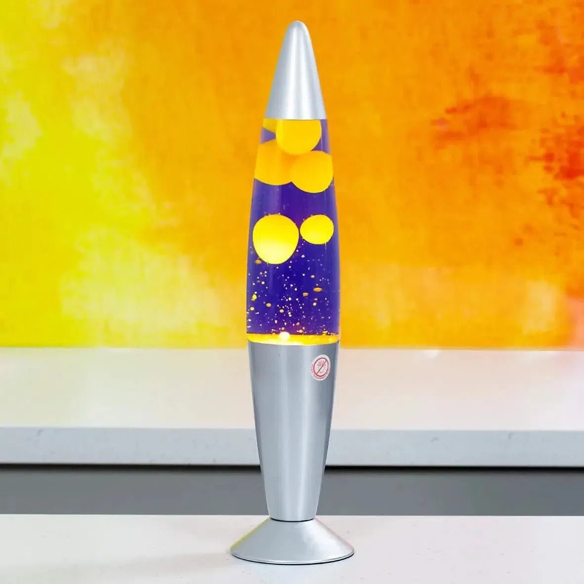 Global Gizmos Purple & Yellow Retro Lava Lamp-Global Gizmos Purple & Yellow Retro Lava Lamp