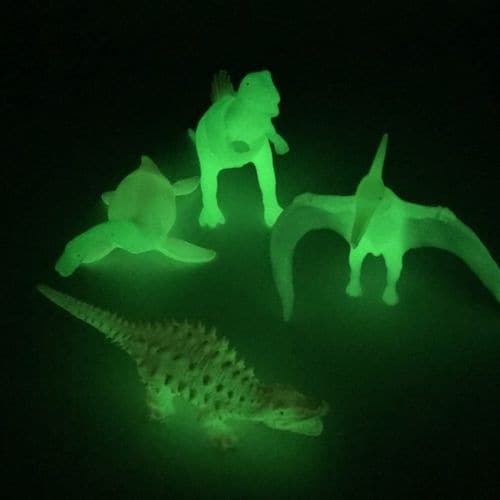 Glow In Dark Dinosaur Set, Introducing our amazing Glow In Dark Dinosaur Set! These enchanting creatures offer a captivating visual experience that will leave both children and adults in awe. Designed to glow brightly in the dark, they provide a mesmerizing and engaging display when placed in a dimly lit room.To enjoy these luminous dinosaurs, simply expose them to light for a short period of time, and watch them come to life in the dark! The glow effect is truly stunning and will captivate the imaginations