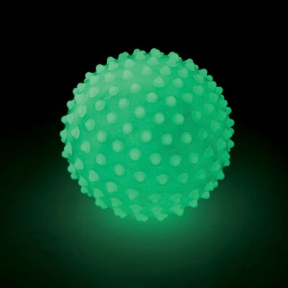 Glow in the dark sensory ball, The Glow in the Dark Sensory Ball is a multi-functional toy designed to provide a rich sensory experience for children. Let's break down its features to understand its benefits better: Soft-Textured Nodules: The surface of the Glow in the dark sensory ball is covered in soft nodules that provide a tactile sensation, beneficial for both fine and gross motor skills development. It's easy to grip, making it accessible for younger children. Glow-in-the-Dark: The Glow in the dark s