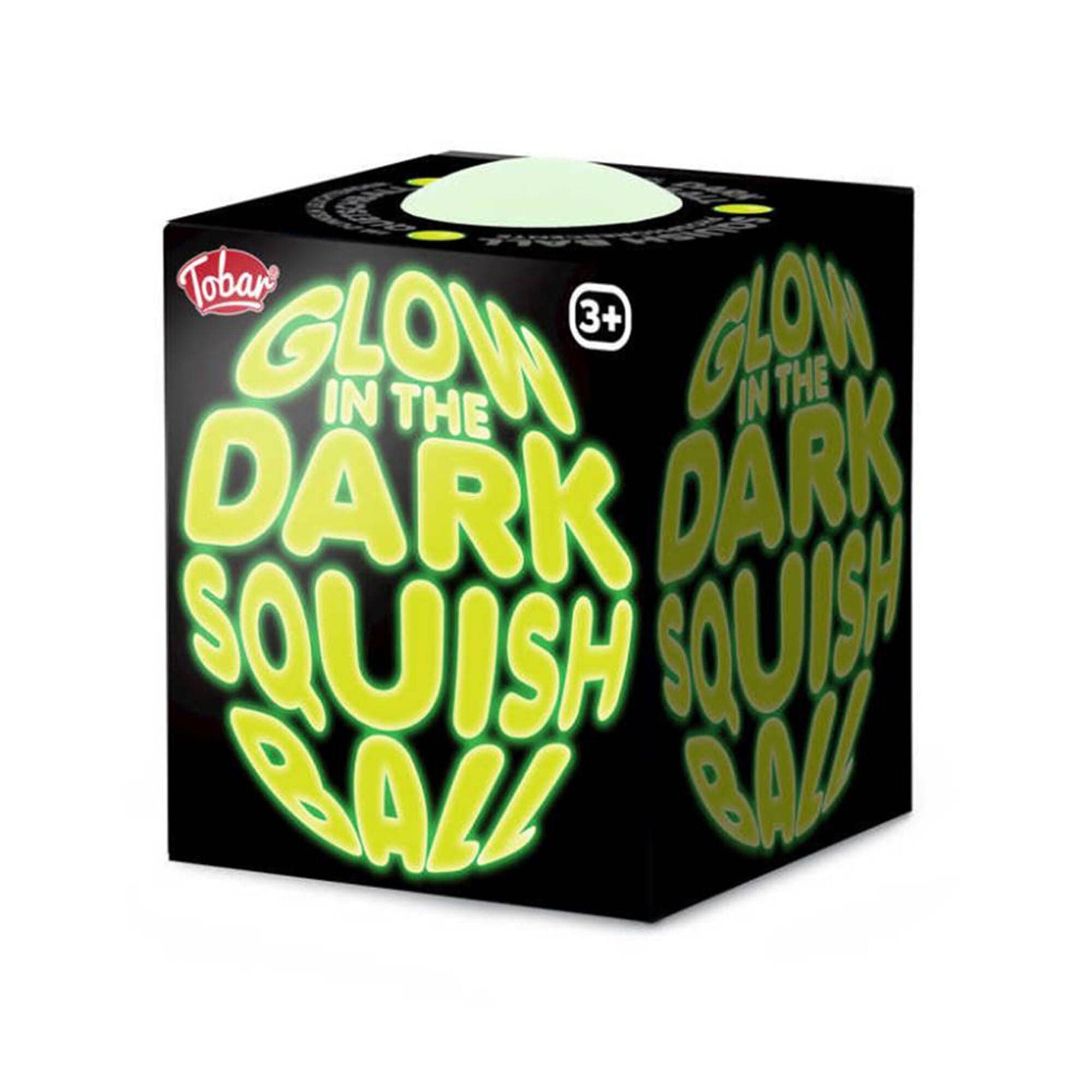 Glow in the Dark Squish Ball Fidget Toy, This super glow in the Dark Squish Ball appears an 'off white' colour in normal light, but after exposed to light and then put in the dark, or used under UV blacklight it glows in a bright vibrant green. Kids and adults will love playing with this Glow in the Dark Squish Ball, for adults it's the ultimate stress ball, and for kids it's the perfect tactile fidget toy.Need to mellow out? Glow in the Dark Squish Ball is the Groovy Glob that excites your eyes while it so