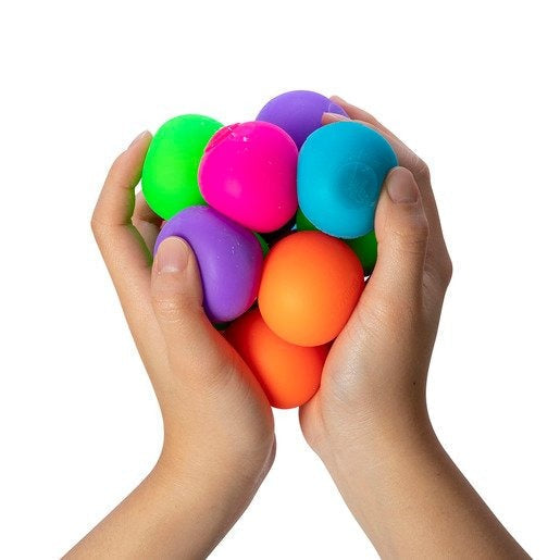Gobs Of Globs Nee Doh, Squeeze away the stresses of the day with Schylling’s Gobs of Globs Nee Doh. The Gobs Of Globs Nee Doh features 18 tiny stress balls for kids. A micro version of the classic Nee Doh, it easily fits inside the palms of little hands. Gobs of Globs Nee Doh is a great fidget toy, appropriate for those with ADD, ADHD, OCD, Autism, and anxiety. It is gentle on little fingers and made from non-toxic materials. Gobs of Globs Nee Doh helps kids to focus and pay attention. Perfect for safe, str