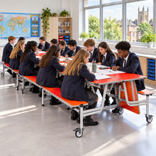 GoRoll Folding Table with Benches 12ft in a bright UK school setting – lifestyle image 2