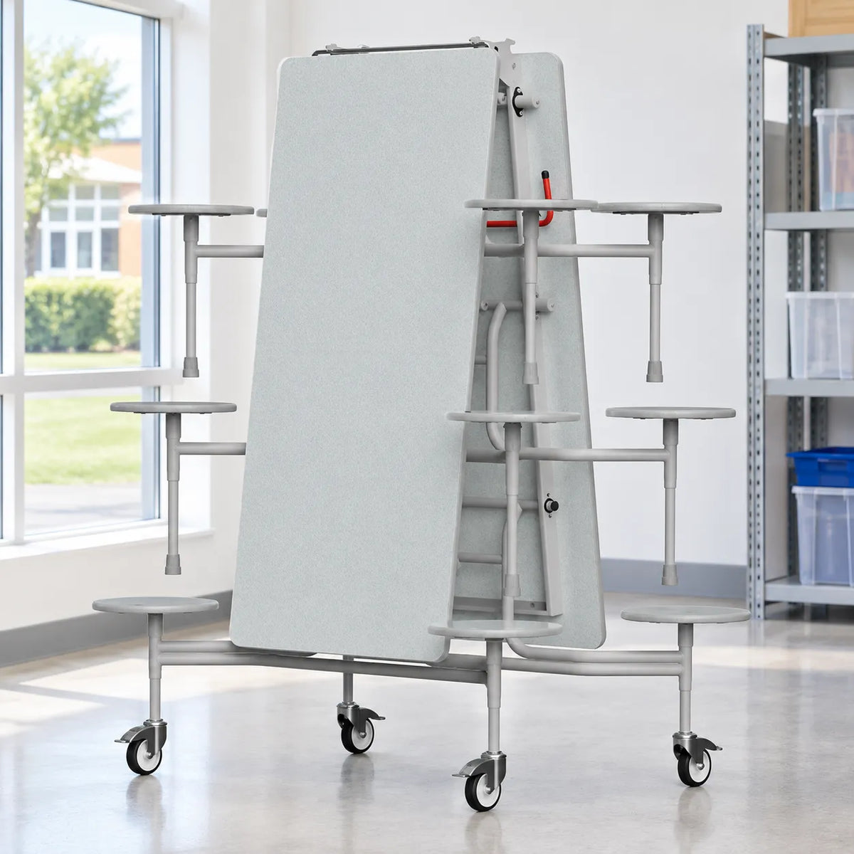 GoRoll Folding Table 10ft with 12 Stools – UK school lifestyle image 5