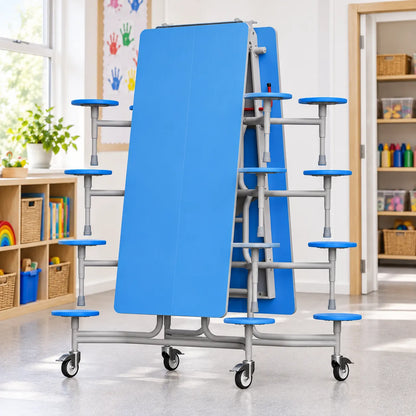 GoRoll Folding Table 10ft with 16 Stools 640mm High – Early Years – UK school lifestyle image 5
