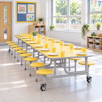 GoRoll Folding Table 10ft with 16 Stools 640mm High – Early Years – UK school lifestyle image 2