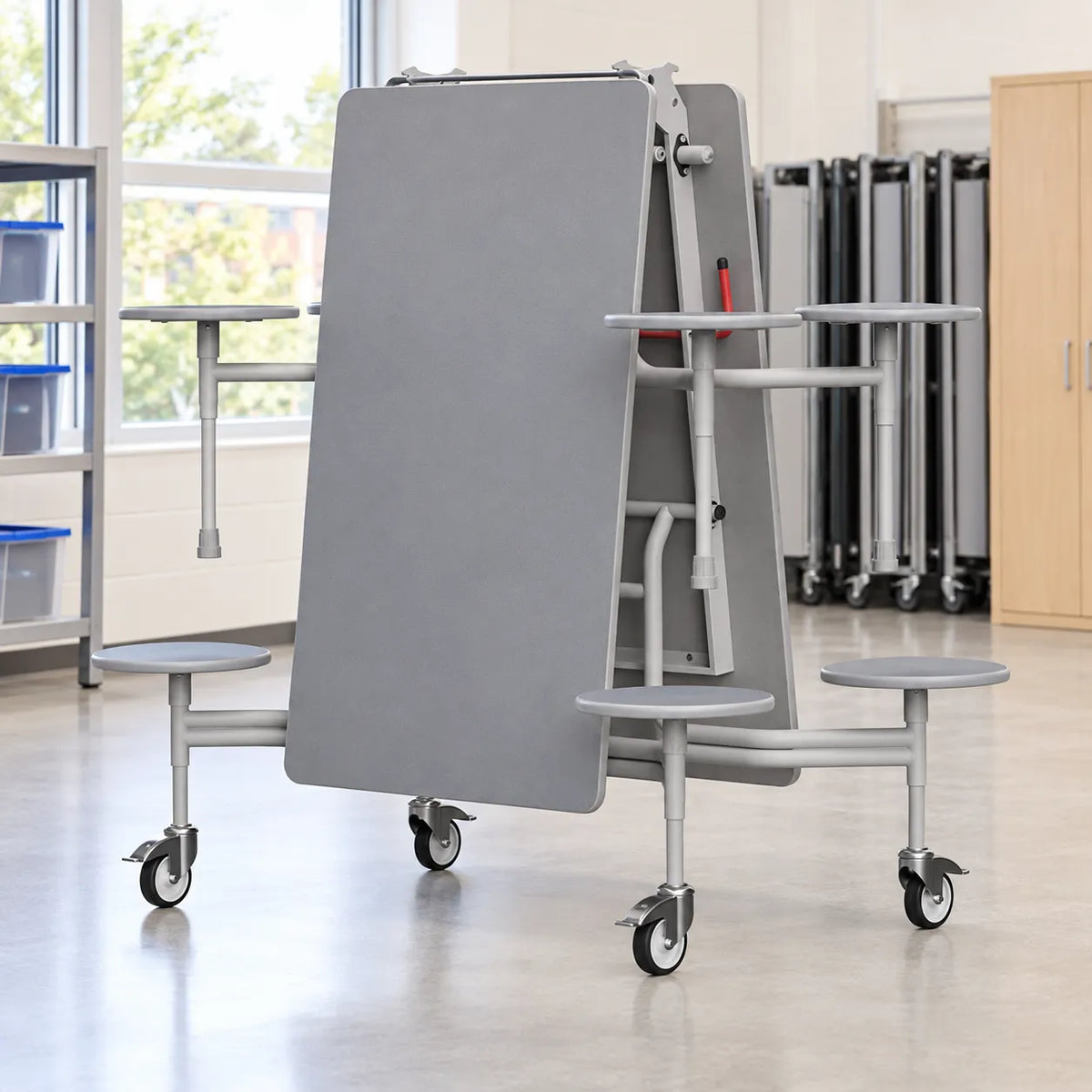 GoRoll Folding Table 8ft with 8 Stools – UK school lifestyle image 5