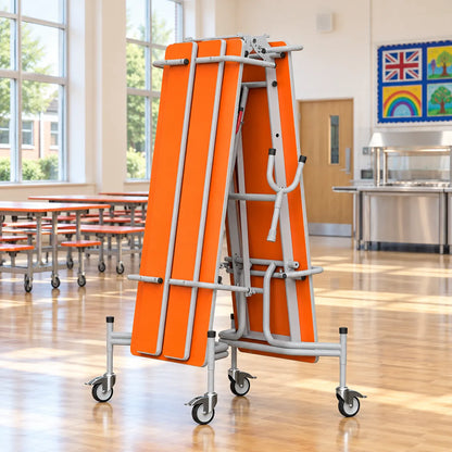 GoRoll Folding Table with Benches 10ft in a bright UK school setting – lifestyle image 5