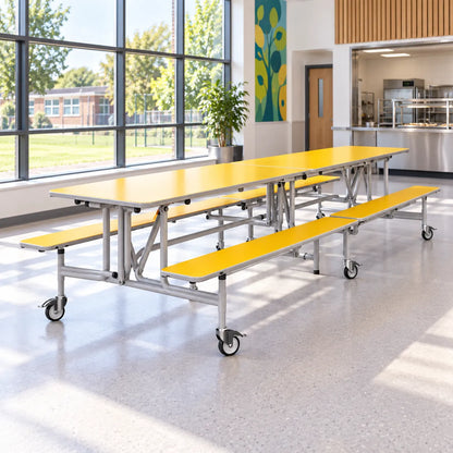 GoRoll Folding Table with Benches 12ft in a bright UK school setting – lifestyle image 3