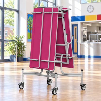 GoRoll Folding Table with Benches 8ft in a bright UK school setting – lifestyle image 5