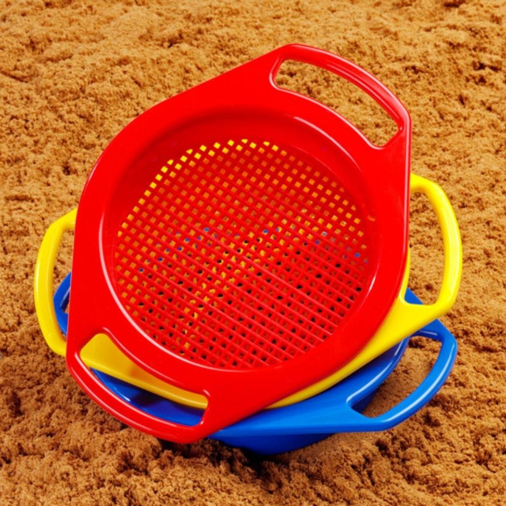 Gowi Toys Sieve, Fill this brightly coloured sieve with lots of sand, soil or water and shake, shake, shake! Watch as the water pours straight through but the sand and soil trickle through much slower – maybe even leaving stones, pebbles or twigs behind! The Sand Sieve is ergonomically sized for little hands to grip. Manufactured from hard wearing plastic in bright colours. Colour may vary. Gowi Toys are manufactured to strict safety standards using bright, bold colours and encourage early childhood develop