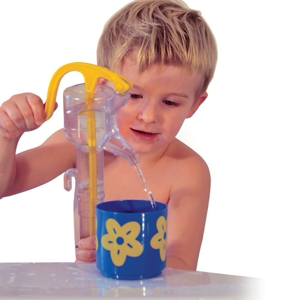 Gowi Toys Water Pump, Make bath time fun with this simple Gowi Toys Water Pump. Fill the Gowi Toys Water Pump with water, pump the handle & watch the water flow out of the spout! Any child will love watching the water flow through the Gowi Water Pump. With its clear plastic design, children can make a hole in the sand and then by digging deep they can use this to easily extract the water out. Then children can grab a bucket and put the water into it they just gathered from the sand. This can also be used to