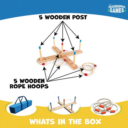 Grasshopper Games Wooden Ring Toss-Grasshopper Games Wooden Ring Toss