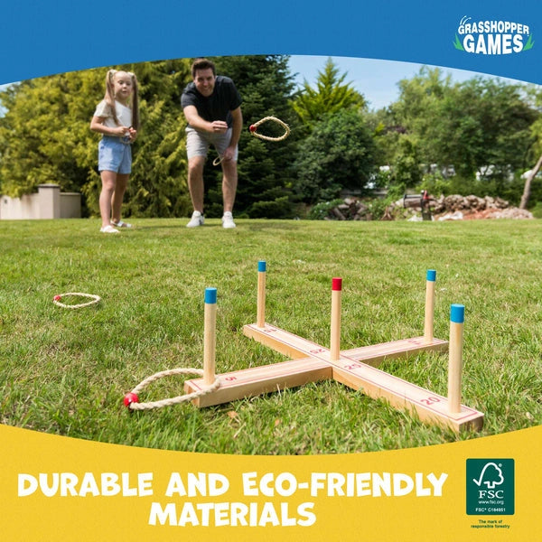 Grasshopper Games Wooden Ring Toss-Grasshopper Games Wooden Ring Toss
