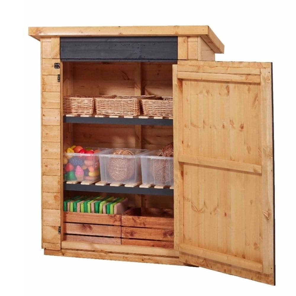 Group Time Sheds Pair - Pack of 2, The Group Time Sheds Pair are a delightful pair of sheds with a left and right opening door so they can be placed side by side. Plenty of room to store large items and a blackboard finish on the doors for you to personalise. Contents not included. Dimensions (each): 1550(H) x 1200(W) x 610mm(D) Suitable for age 3 years + EXCLUSIVE 10 YEAR WOOD EROSION QUALITY WARRANTY, Group Time Sheds Pair - Pack of 2, EYFS outdoor storage, EYFS wooden storage, EYFS outdoor storage,Outdoo
