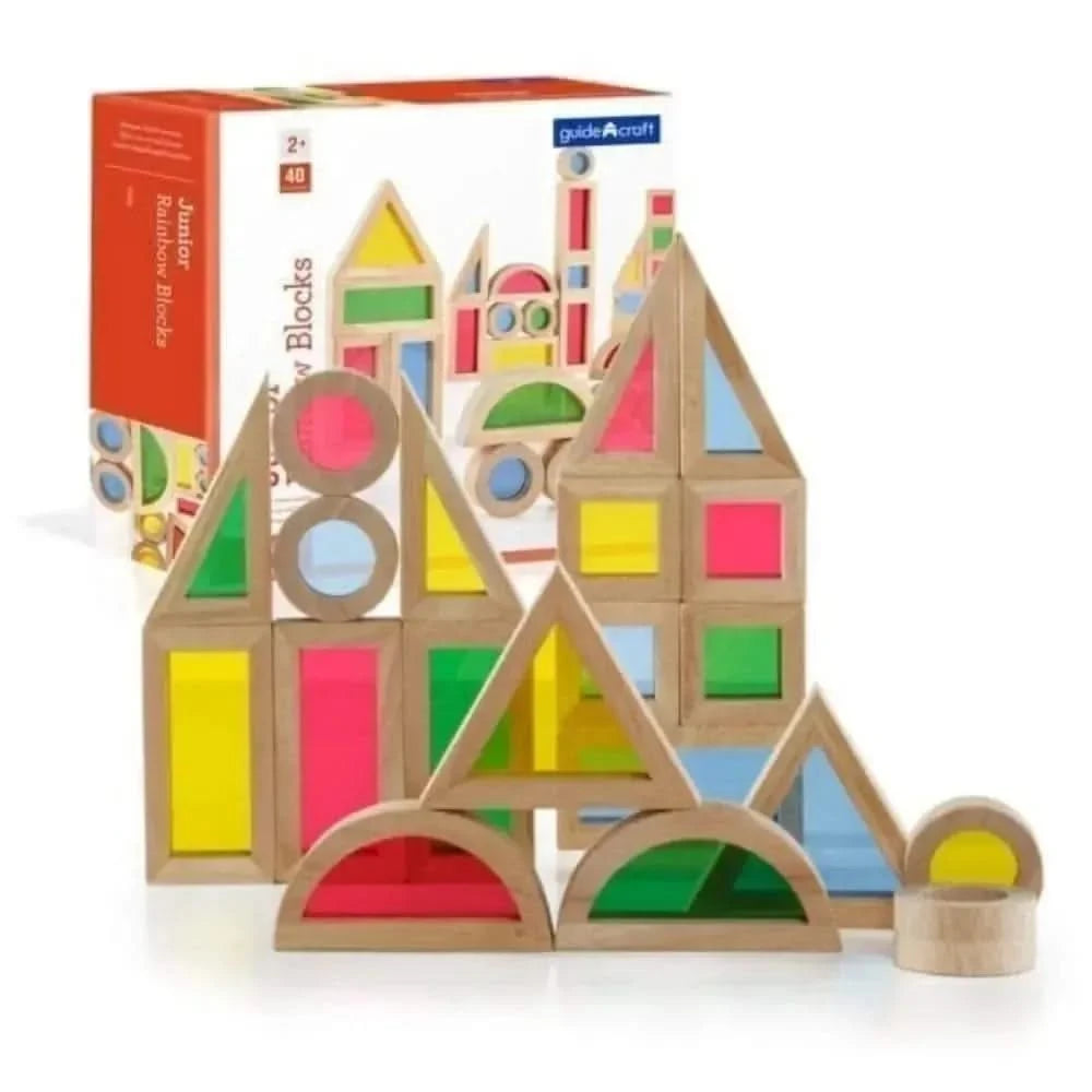 Guidecraft Jr Rainbow Blocks 40 Piece Set-Guidecraft Jr Rainbow Blocks 40 Piece Set