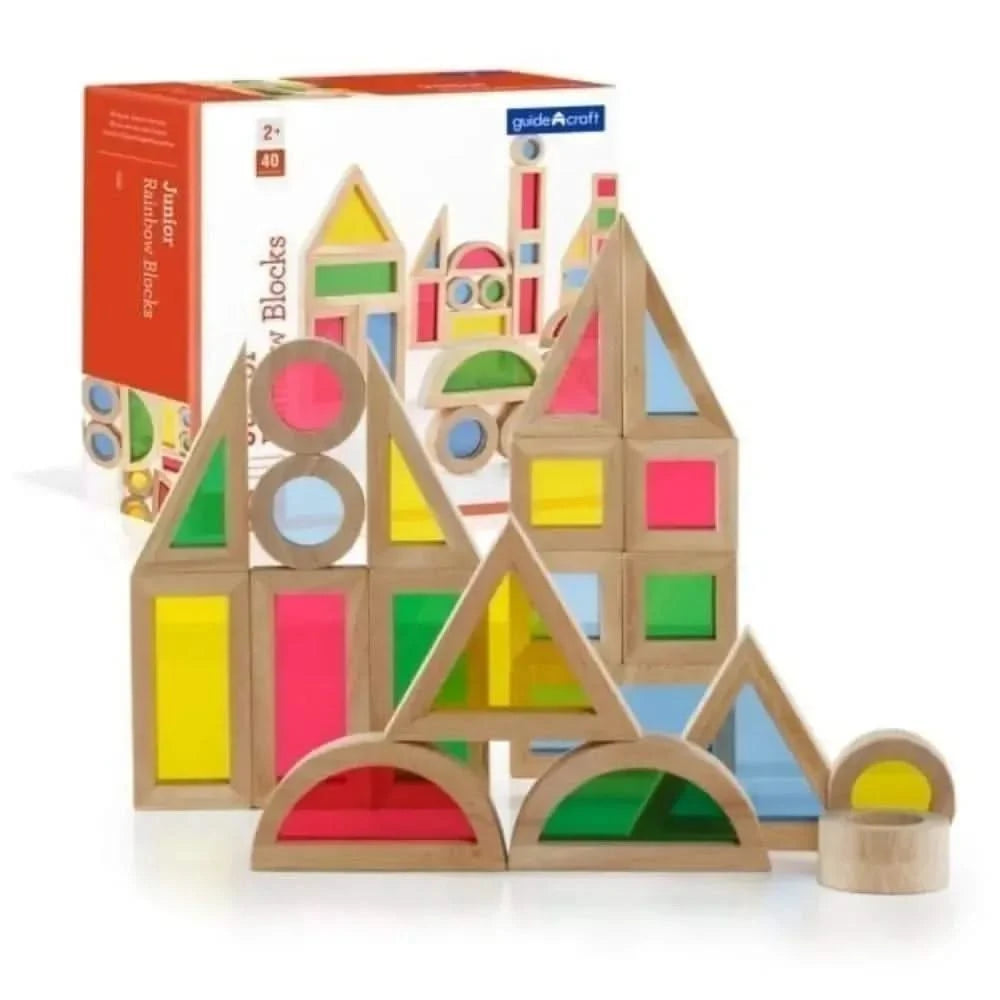 Guidecraft Jr Rainbow Blocks 40 Piece Set-Guidecraft Jr Rainbow Blocks 40 Piece Set