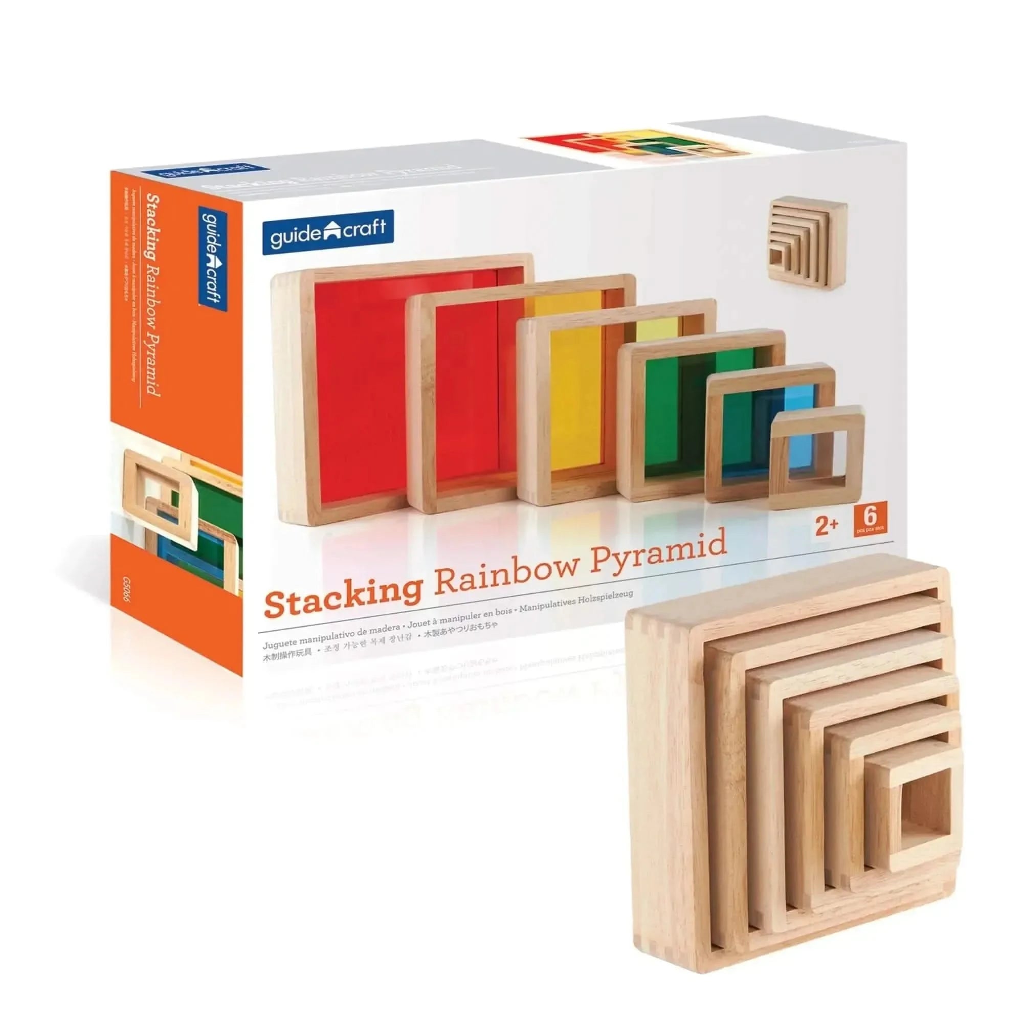 Guidecraft Stacking Rainbow Pyramid-Guidecraft Stacking Rainbow Pyramid