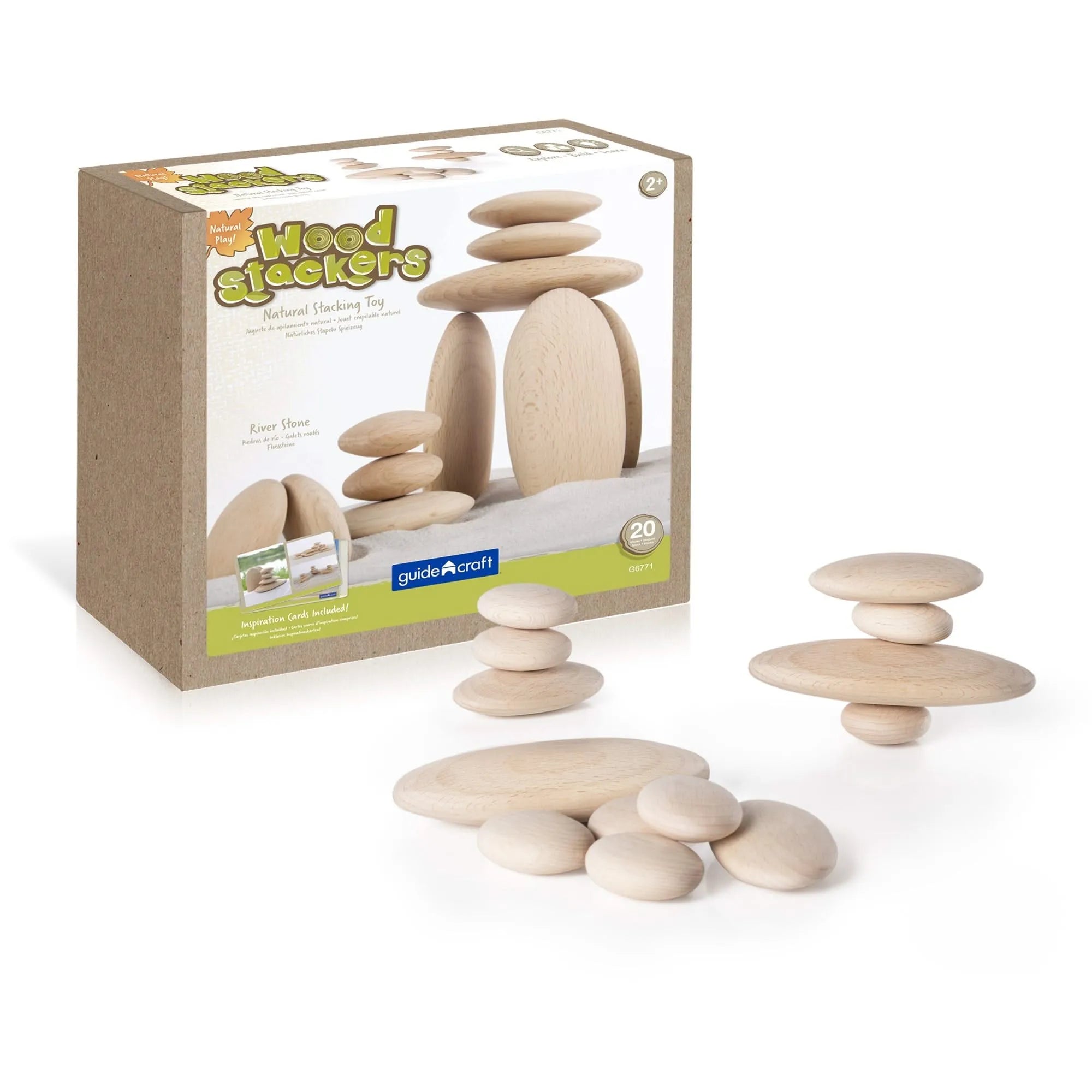 Guidecraft Wood Stackers River Stones-Guidecraft Wood Stackers River Stones