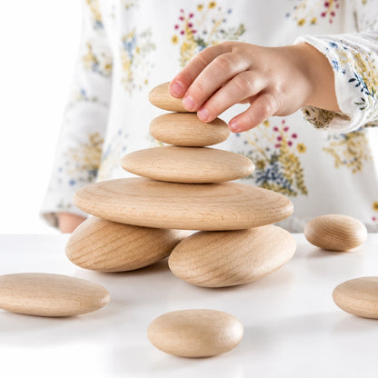 Guidecraft Wood Stackers River Stones-Guidecraft Wood Stackers River Stones
