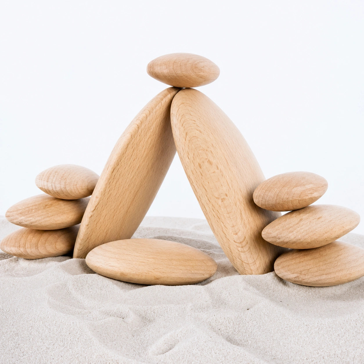 Guidecraft Wood Stackers River Stones-Guidecraft Wood Stackers River Stones
