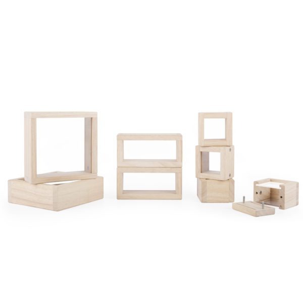 Guidecraft Wooden Treasure Blocks, What can we find today? Collect trinkets, natural materials and sensory objects to place in the beautiful Treasure Blocks. The Guidecraft Wooden Treasure Blocks have smooth hardwood frames with inset, transparent acrylic windows have a removable panel to place small objects to observe or display. Ideal for colour exploration and light table activities. The Guidecraft Wooden Treasure Blocks can hold marbles, beads, twigs, leaves, small toys and so much more. Two screws on t