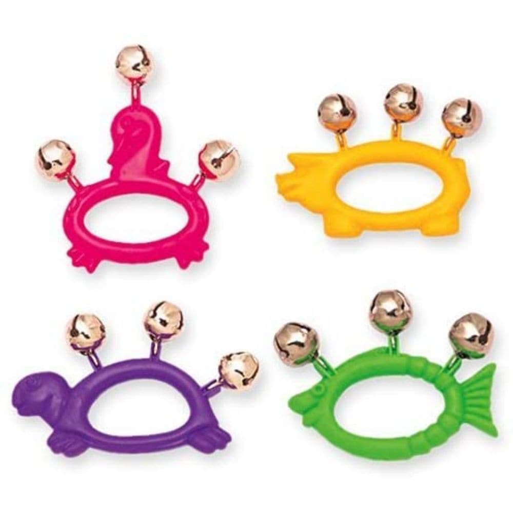 Halilit Animal Jingle Bell, These Halilit Animal Jingle Bell come in 4 great shapes and a range of colours.The Halilit Animal Jingle Bell each have 3 bells and are extremely easy to grab and shake,the bells are attached well and will not fall off. Each Halilit Animal Jingle Bell is brightly coloured and makes an attractive jingle sound. Halilit Animal Jingle Bell Easy to grasp ring shape Fun animals Bright colours Each with 3 bells Suitable from 2yrs Specifications Approximate size: 12.5cm, Halilit Animal J