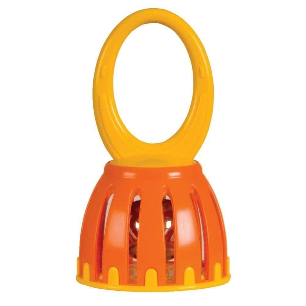 Halilit Cage Bells Pack Of 3, A great alternative to rattling rattles - the Halilit Cage Bells Pack Of 3 makes a beautiful chiming sound that's music to everyone's ears! Introduce music to your infant or toddler with a safe bell that little ones can hold securely with confidence! Maybe even better, everyone around can appreciate the pleasant, bright chiming sounds. The jingle bell is enclosed safely inside a colorful plastic cage with plastic handle, and produces excellent, bright sounds. Safe for ringing, 