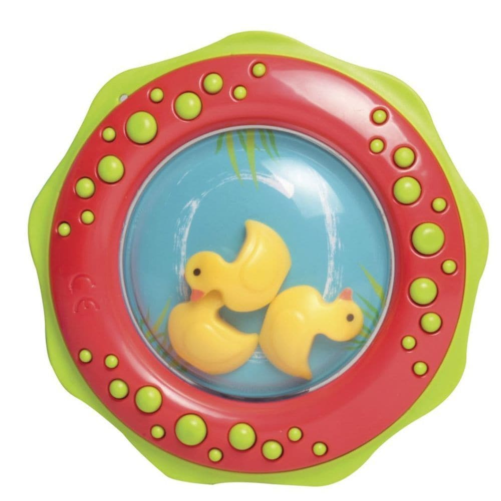 Halilit Fun Rattle, The Halilit Fun Rattle is an exceptional sensory toy that is perfect for small children. Designed to promote calm and encourage movement, this rattle is a true classic that will delight your little one.With its adorable ducks on a pond on one side and ladybirds with flowers on the other, this rattle is visually appealing and will attract your child's attention. The vibrant colors and charming designs will encourage them to grab and reach out for it during play.Not only does the Halilit F