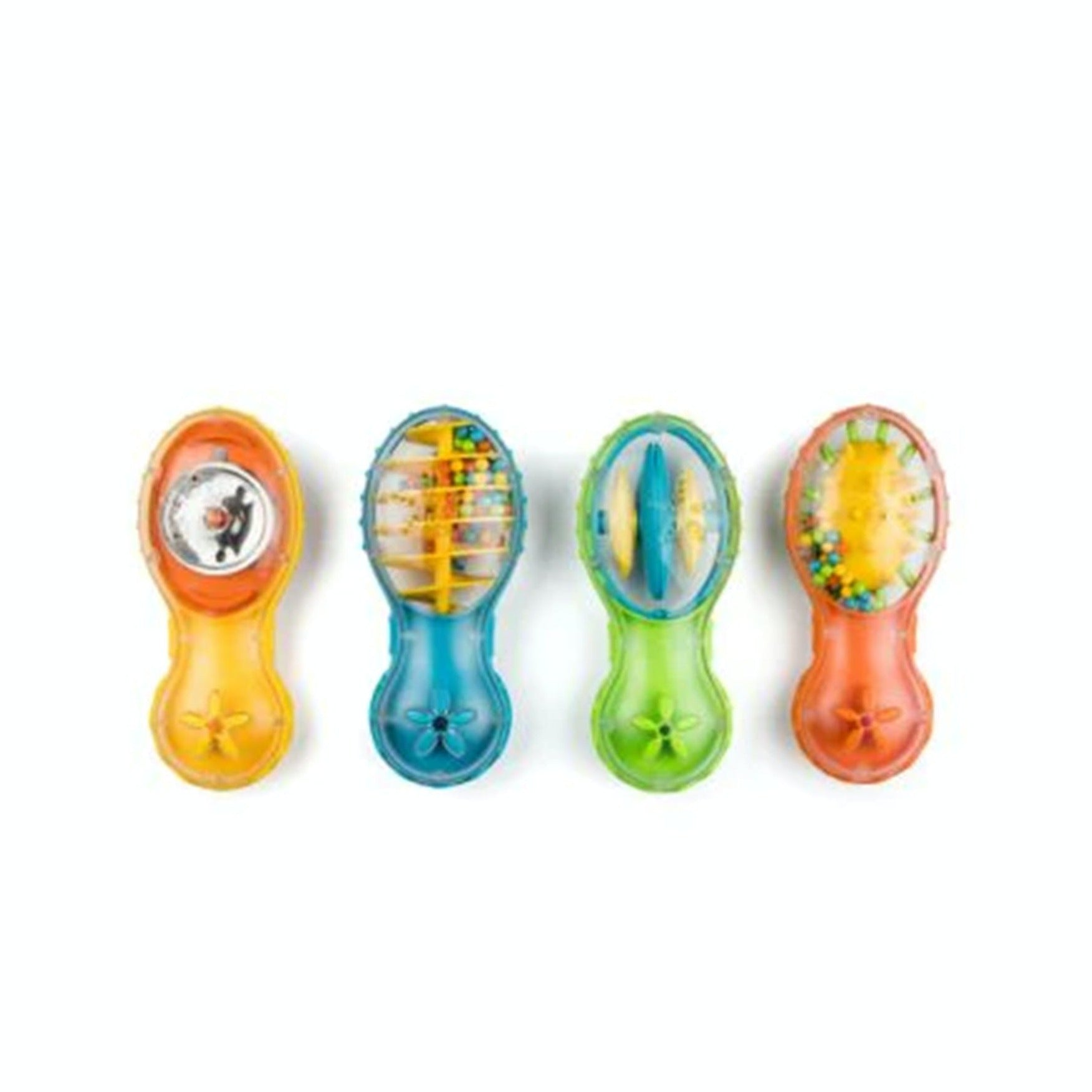 Halilit Young Maestro Gift Set, Delight baby’s senses with the Halilit Young Maestro Set. This Halilit Young Maestro Gift Set contains four vibrantly coloured shakers that each provide different sounds and visual treats for young babies to enjoy. With soft textured handles for an easy and comfortable grip and safely enclosed beads, bells and clip claps, these shakers are perfect for introducing young babies to the world of music making. You are invited to introduce your children to the magical world of musi