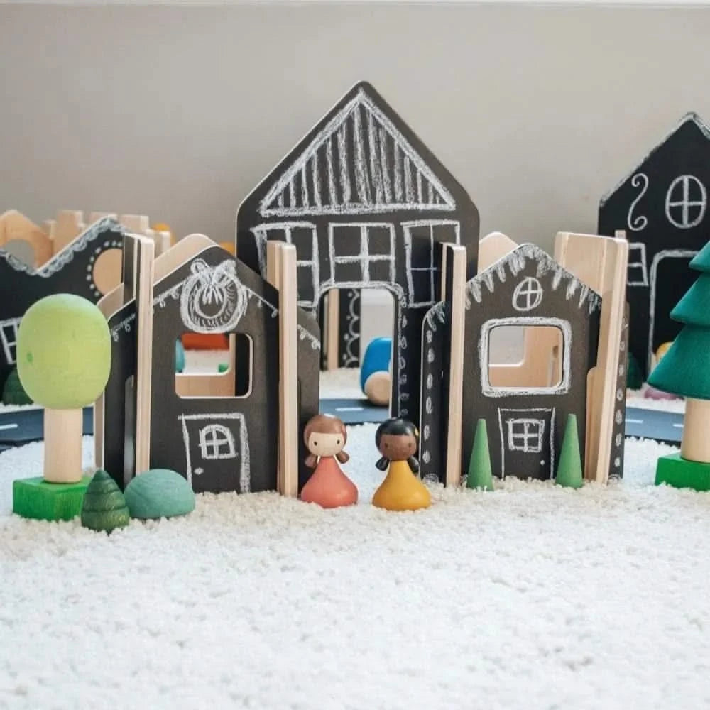 Happy Architect Chalkboard Create and Play Village - Pack of 28-Happy Architect Chalkboard Create and Play Village - Pack of 28