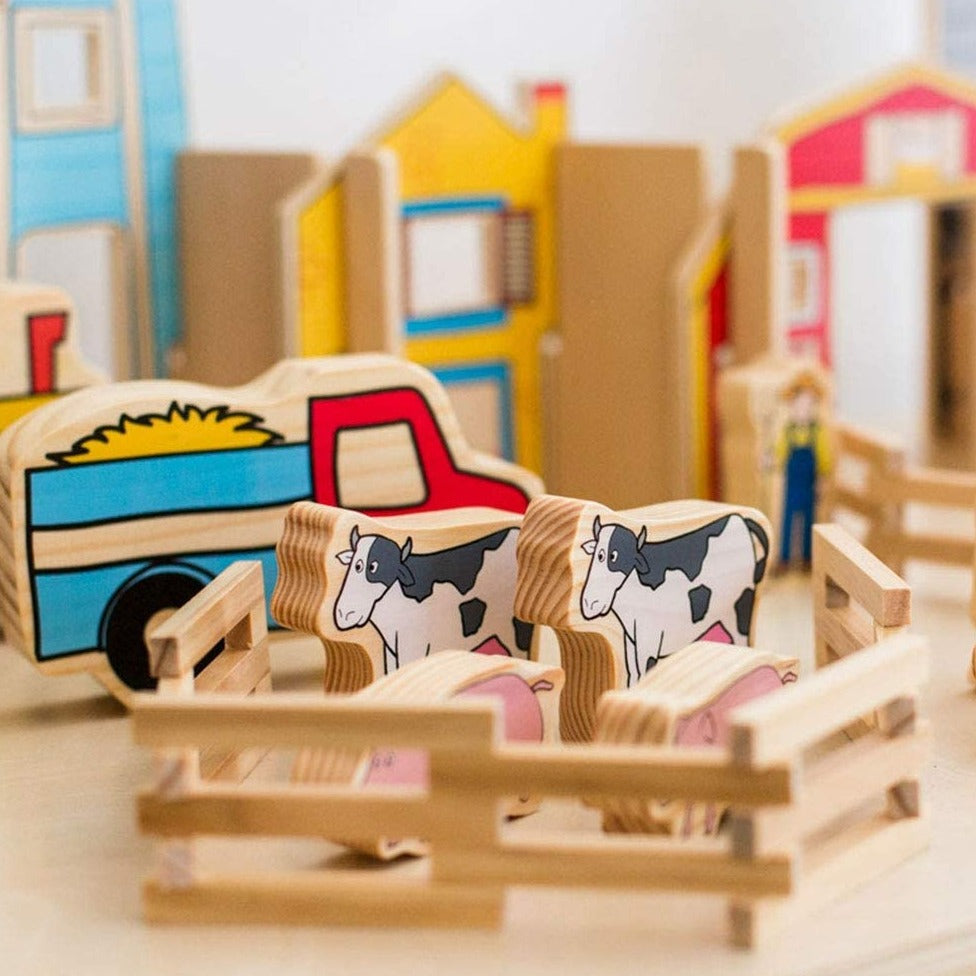 Happy Architect Farm 26 Piece Set, Ignite the spark of creativity and rustic adventure in your little one with the Happy Architect Farm set! Crafted with precision from high-quality wood, this farm playset is designed to encourage young minds to weave tales of farmyard frolic and foster their imaginative play. At the intersection of fun and learning, children will find themselves immersed in a world of exploration and storytelling, laying the groundwork for developmental milestones. Features: Intricate and 