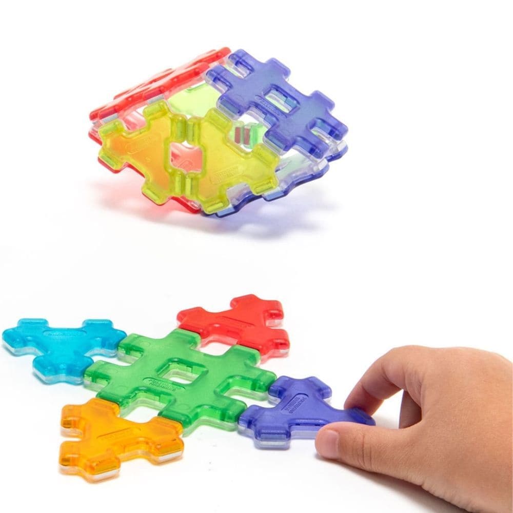 Hashmag Polydron Starter Set, Explore an exciting new method of magnetic construction with this Hashmag Polydron Starter Set. The unique shapes, in 6 stunning translucent colours, are ideal for developing fine motor skills and exploring the construction of 2D nets and 3D models. The Hashmag Polydron Starter Set has a colour coding system to help develop an understanding of polarity and is compatible with Magnetic Polydron. Designed for individual or small group use, this 24 Piece Class Set contains 12 trian