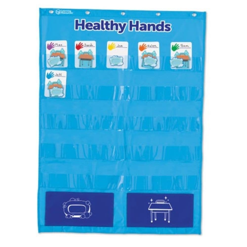 Healthy Hands Pocket Chart, The Healthy Hands Pocket Chart is an ingenious way to make the crucial habit of hand-washing engaging and rewarding for students. As we know, proper hand hygiene is an essential part of maintaining a healthy classroom environment, especially in times where illness can spread easily. This interactive chart offers a visual and interactive way to track hand-washing habits. With spaces for 36 students, it can accommodate a typical classroom size. The name cards can be customised, mak