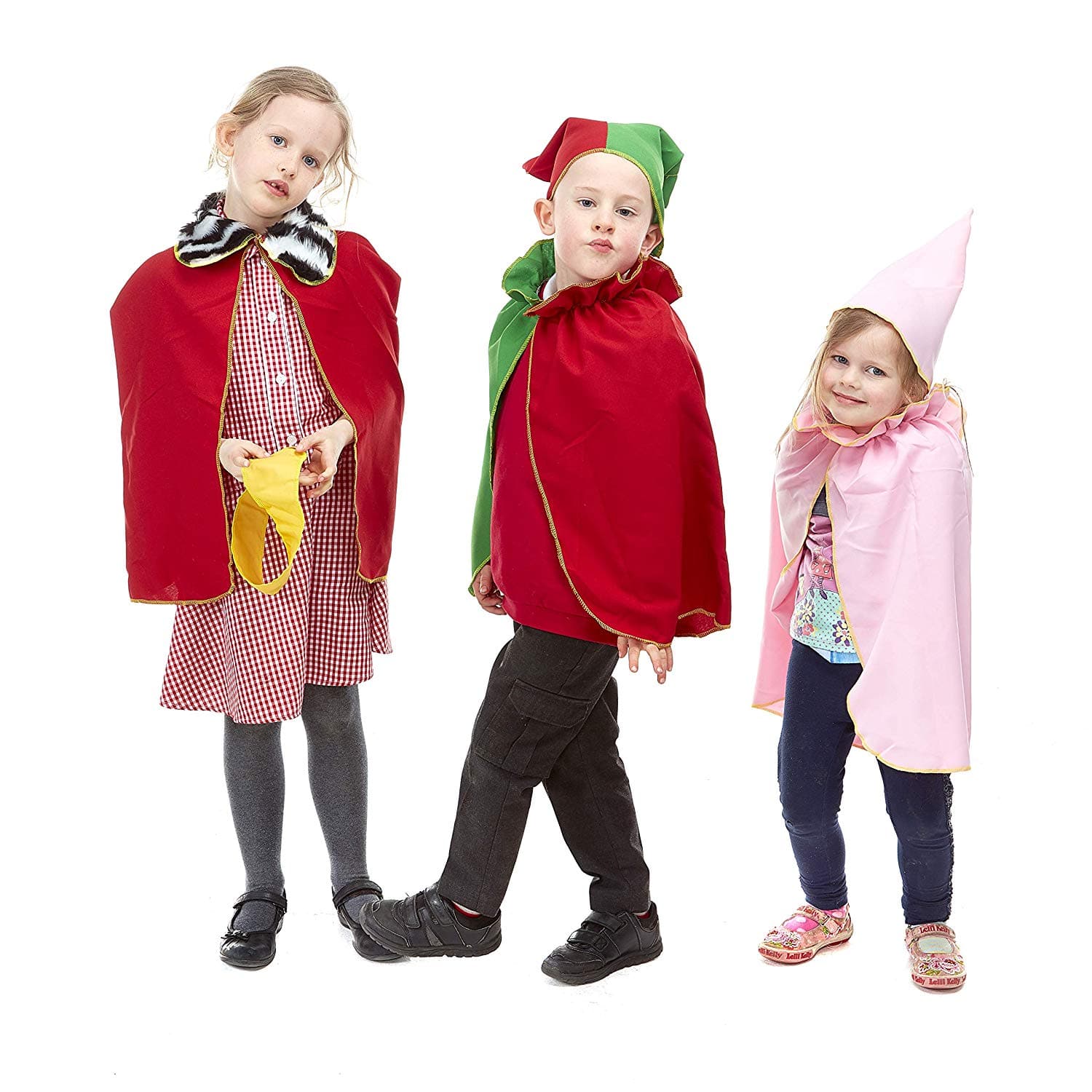 Heroes Dressing up Cloaks Set of 5, Introducing the Heroes Dressing up Cloaks Set of 5, the perfect addition to any child's dress-up collection! These high-quality cloaks are designed to fit any size child, providing endless hours of imaginative play in both the classroom and on the stage during school plays. One of the standout features of these versatile cloaks is their ability to transform children into an array of characters. Whether they want to be a mischievous Jester, a powerful King or Queen, a wise