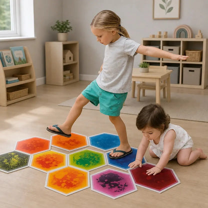 Hexagon Liquid Floor Tile (Set Of 4)-Hexagon Liquid Floor Tile (Set Of 4)